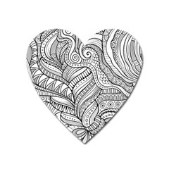 Zentangle Art Patterns Heart Magnet by Amaryn4rt