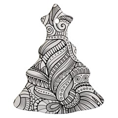 Zentangle Art Patterns Christmas Tree Ornament (Two Sides)