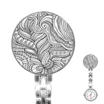 Zentangle Art Patterns Stainless Steel Nurses Watch Front