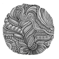 Zentangle Art Patterns Large 18  Premium Flano Round Cushions