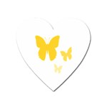 Yellow Butterfly Animals Fly Heart Magnet Front