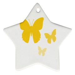 Yellow Butterfly Animals Fly Star Ornament (two Sides) by Alisyart