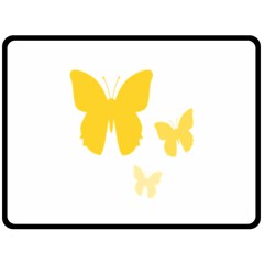 Yellow Butterfly Animals Fly Fleece Blanket (large) 