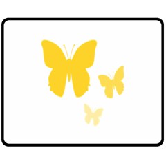 Yellow Butterfly Animals Fly Fleece Blanket (medium) 