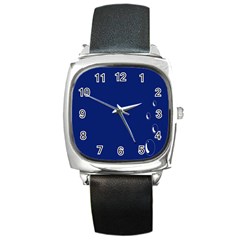 Bubbles Circle Blue Square Metal Watch