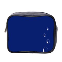 Bubbles Circle Blue Mini Toiletries Bag 2-Side