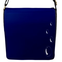 Bubbles Circle Blue Flap Messenger Bag (S)