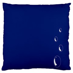 Bubbles Circle Blue Large Flano Cushion Case (One Side)