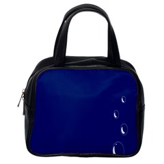 Bubbles Circle Blue Classic Handbags (one Side)