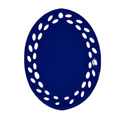 Bubbles Circle Blue Oval Filigree Ornament (two Sides)