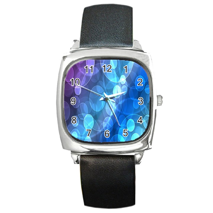 Circle Blue Purple Square Metal Watch