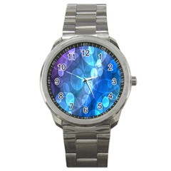 Circle Blue Purple Sport Metal Watch