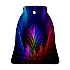 Bird Feathers Rainbow Color Pink Purple Blue Orange Gold Bell Ornament (two Sides)