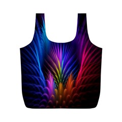 Bird Feathers Rainbow Color Pink Purple Blue Orange Gold Full Print Recycle Bags (m)  by Alisyart