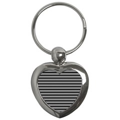 Black White Line Fabric Key Chains (heart)  by Alisyart