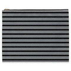 Black White Line Fabric Cosmetic Bag (xxxl) 