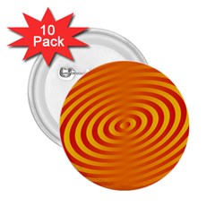 Circle Line Orange Hole Hypnotism 2 25  Buttons (10 Pack)  by Alisyart