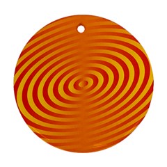 Circle Line Orange Hole Hypnotism Round Ornament (two Sides)