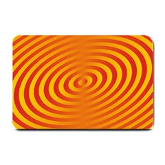 Circle Line Orange Hole Hypnotism Small Doormat  by Alisyart