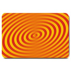 Circle Line Orange Hole Hypnotism Large Doormat  by Alisyart