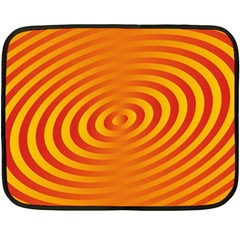 Circle Line Orange Hole Hypnotism Fleece Blanket (mini) by Alisyart