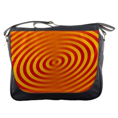 Circle Line Orange Hole Hypnotism Messenger Bags