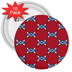 Circle Blue Purple Big Small 3  Buttons (10 Pack) 