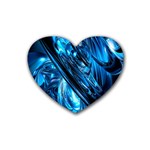 Blue Wave Rubber Coaster (Heart)  Front