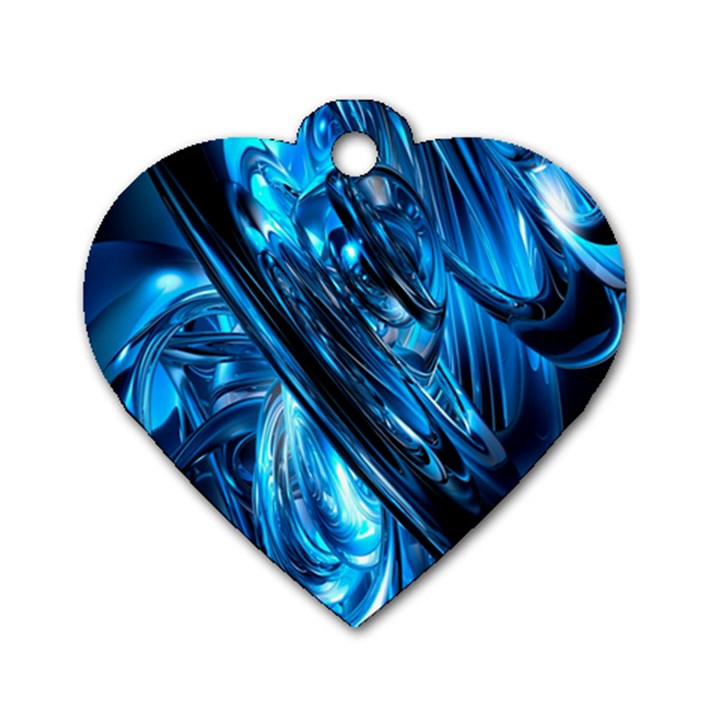 Blue Wave Dog Tag Heart (Two Sides)