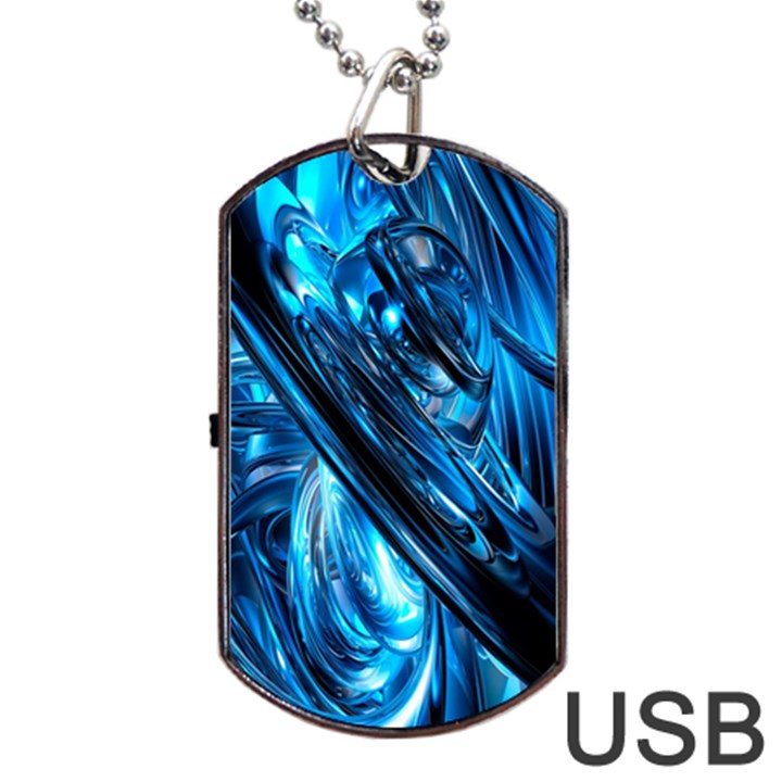 Blue Wave Dog Tag USB Flash (One Side)