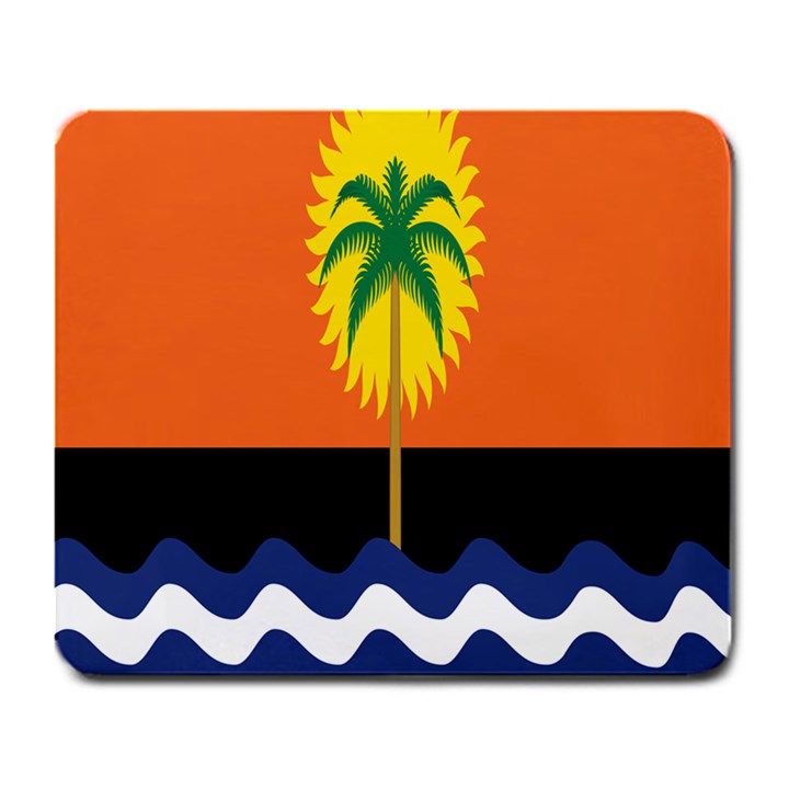 Coconut Tree Wave Water Sun Sea Orange Blue White Yellow Green Large Mousepads