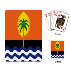 Coconut Tree Wave Water Sun Sea Orange Blue White Yellow Green Playing Card by Alisyart