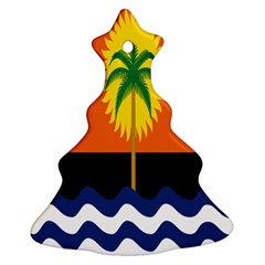 Coconut Tree Wave Water Sun Sea Orange Blue White Yellow Green Ornament (christmas Tree) 