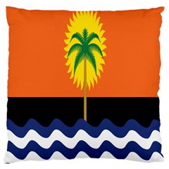 Coconut Tree Wave Water Sun Sea Orange Blue White Yellow Green Large Cushion Case (two Sides)