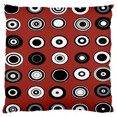 Circles Red Black White Large Cushion Case (one Side)