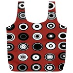 Circles Red Black White Full Print Recycle Bags (L)  Front