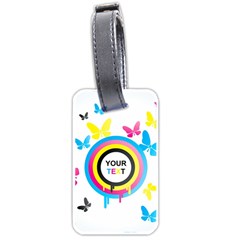 Colorful Butterfly Rainbow Circle Animals Fly Pink Yellow Black Blue Text Luggage Tags (one Side) 