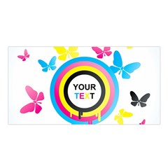 Colorful Butterfly Rainbow Circle Animals Fly Pink Yellow Black Blue Text Satin Shawl by Alisyart