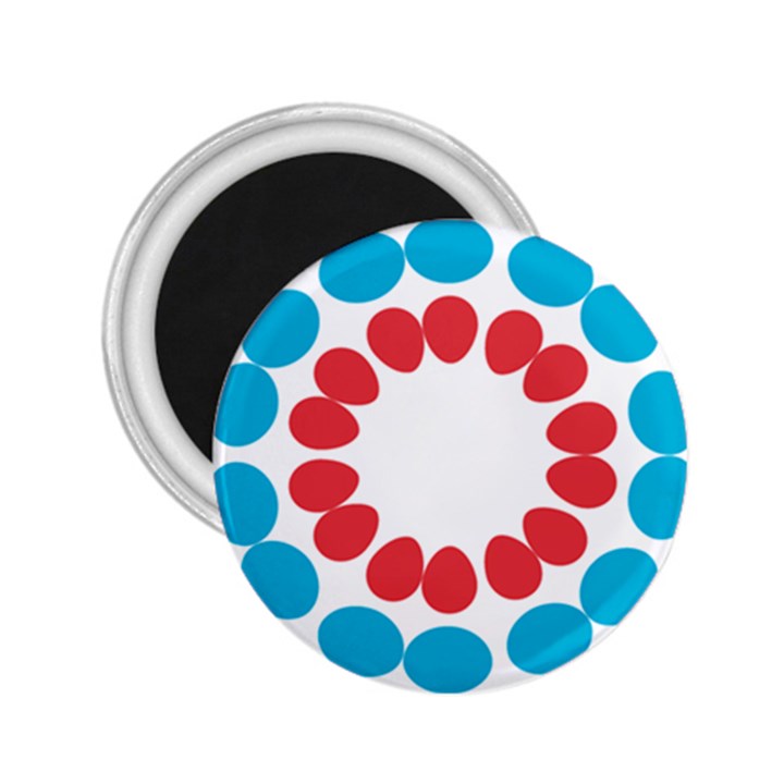Egg Circles Blue Red White 2.25  Magnets