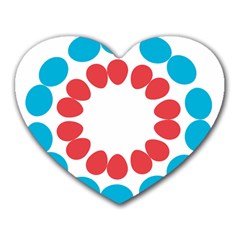 Egg Circles Blue Red White Heart Mousepads by Alisyart