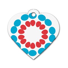 Egg Circles Blue Red White Dog Tag Heart (two Sides) by Alisyart