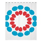 Egg Circles Blue Red White Shower Curtain 60  x 72  (Medium)  60 x72  Curtain