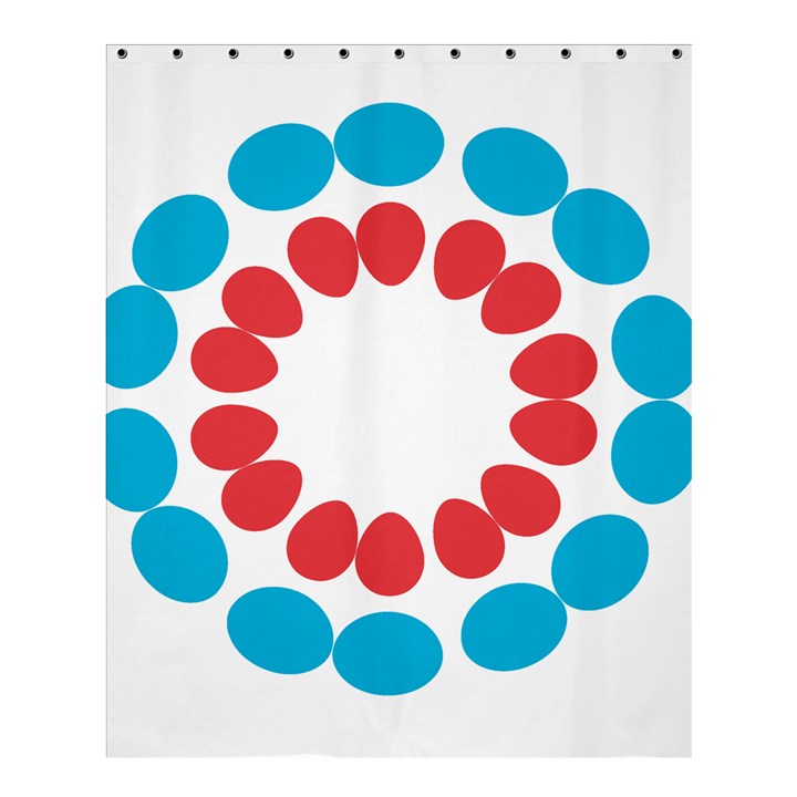 Egg Circles Blue Red White Shower Curtain 60  x 72  (Medium) 