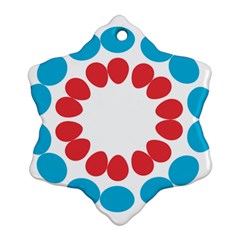 Egg Circles Blue Red White Snowflake Ornament (two Sides)