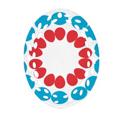 Egg Circles Blue Red White Oval Filigree Ornament (two Sides)