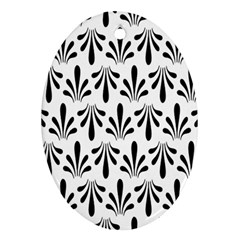 Floral Black White Ornament (oval)