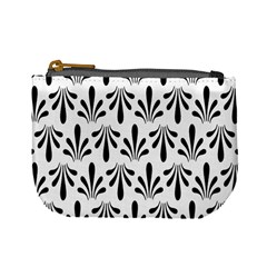 Floral Black White Mini Coin Purses