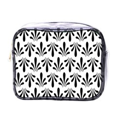 Floral Black White Mini Toiletries Bags