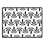 Floral Black White Fleece Blanket (Small) 50 x40  Blanket Front