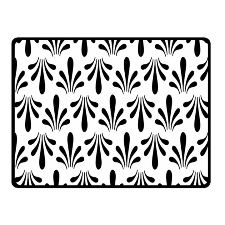 Floral Black White Fleece Blanket (Small)